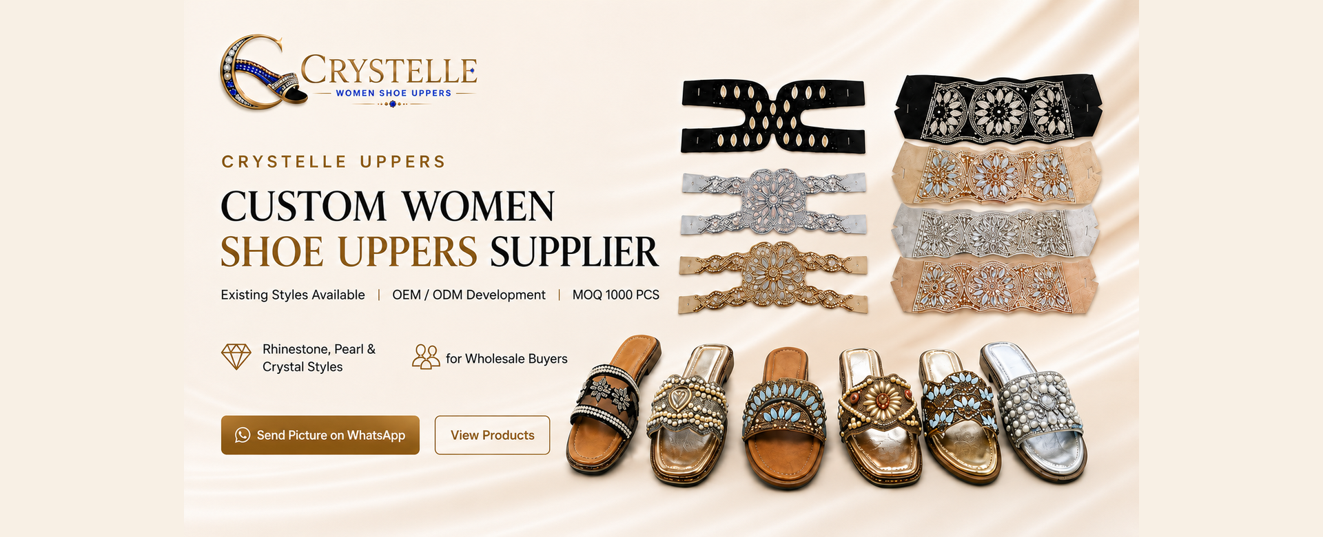 Custom women shoe uppers supplier banner