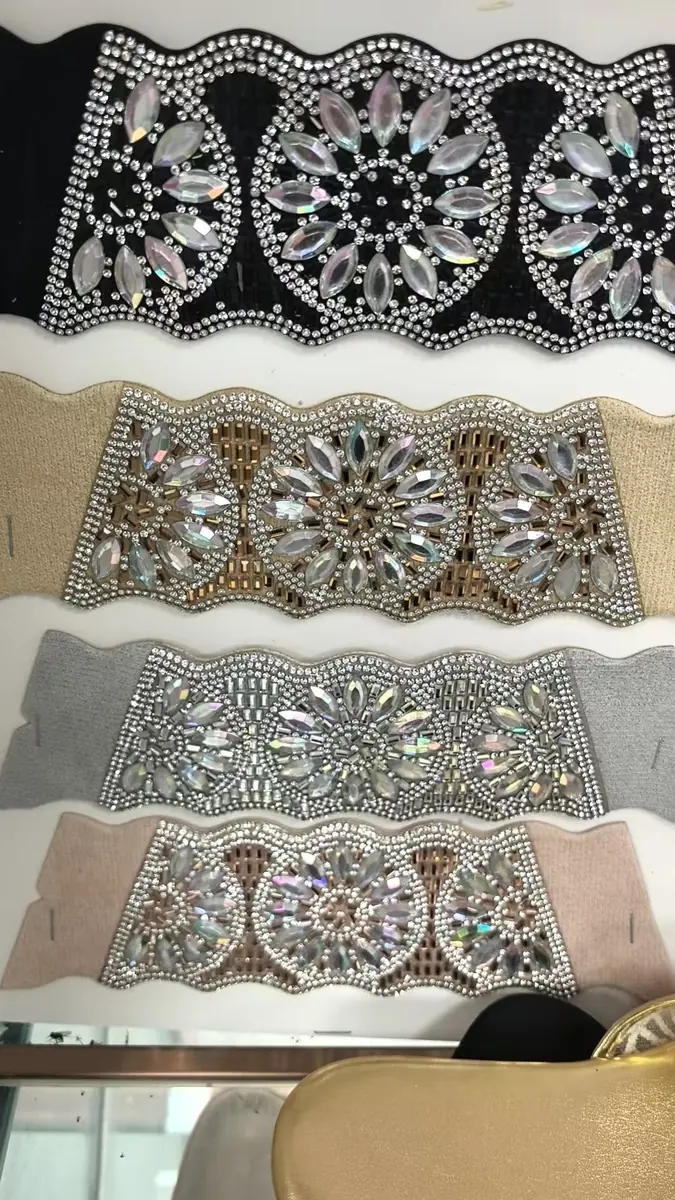 Rose gold rhinestone sandal upper for custom footwear