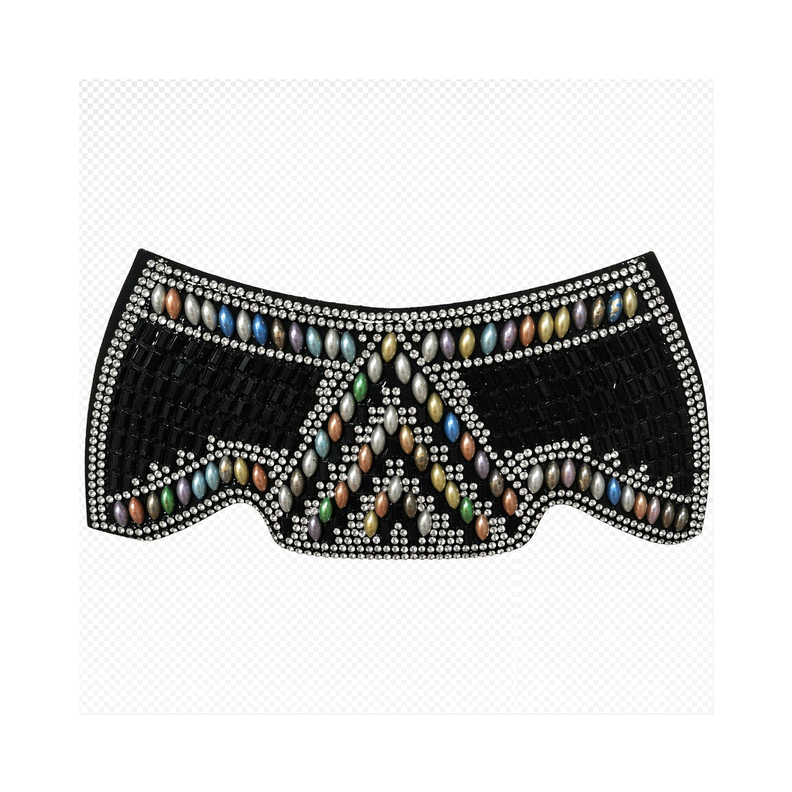Black colorful rhinestone shoe upper