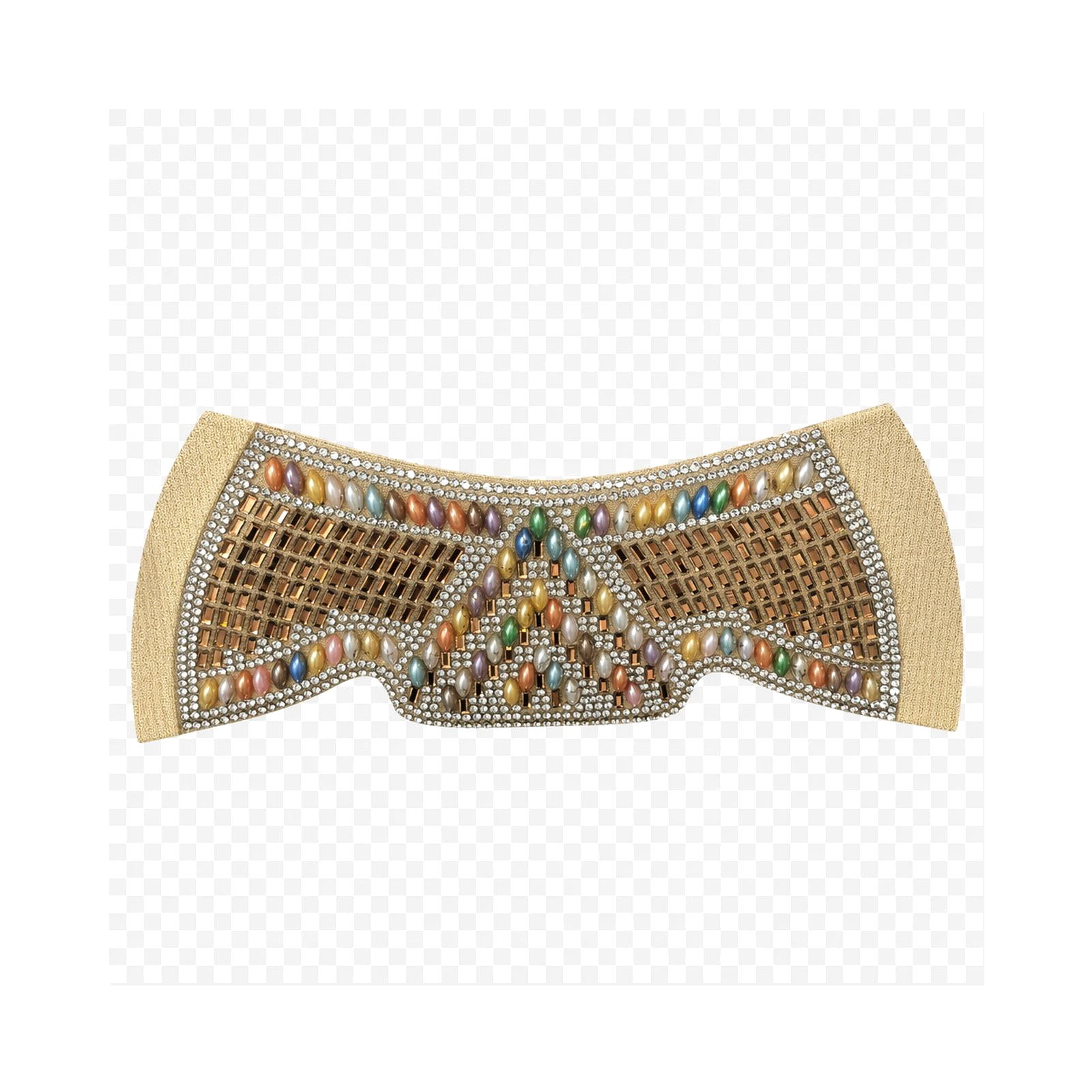 Gold colorful rhinestone shoe upper