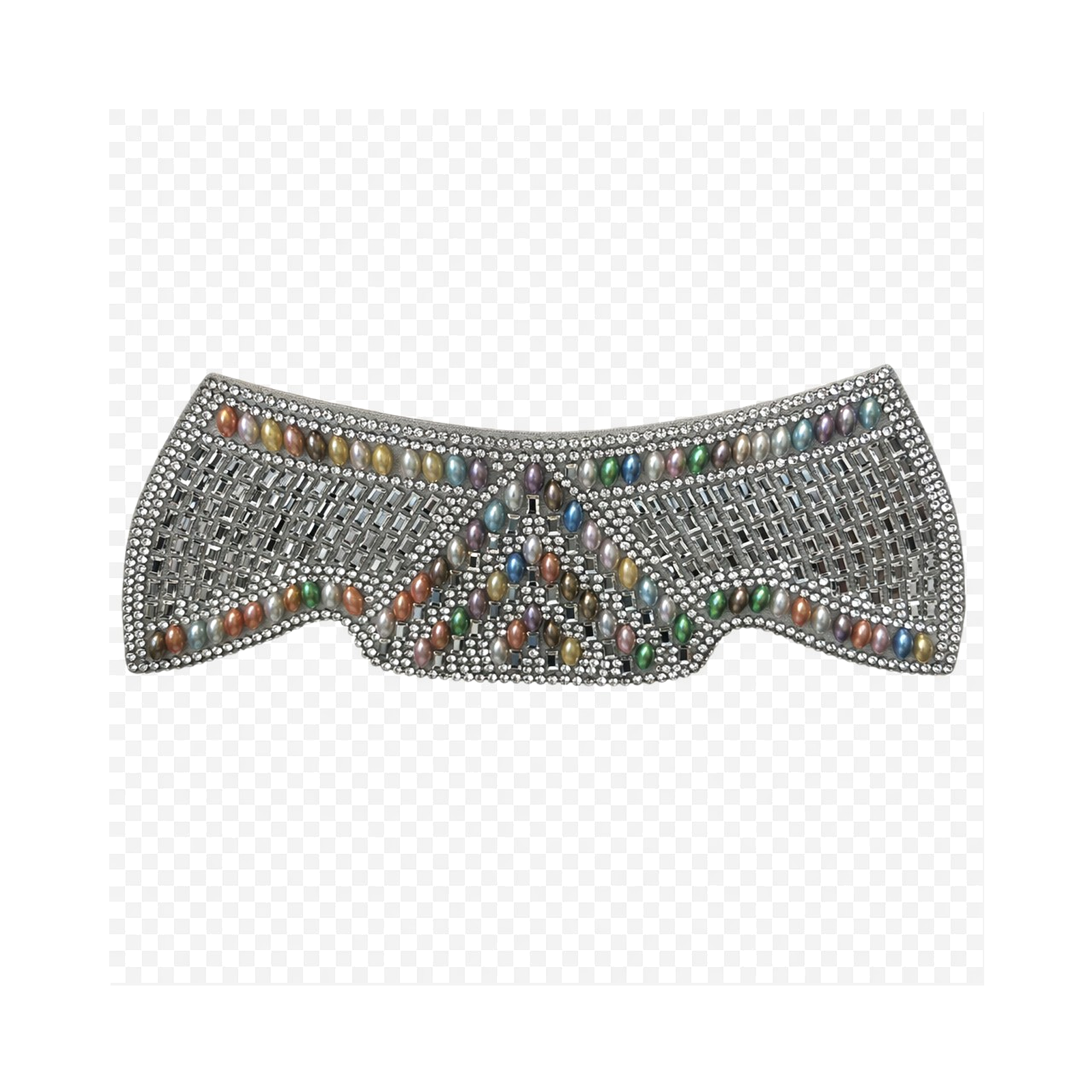 Silver colorful rhinestone shoe upper