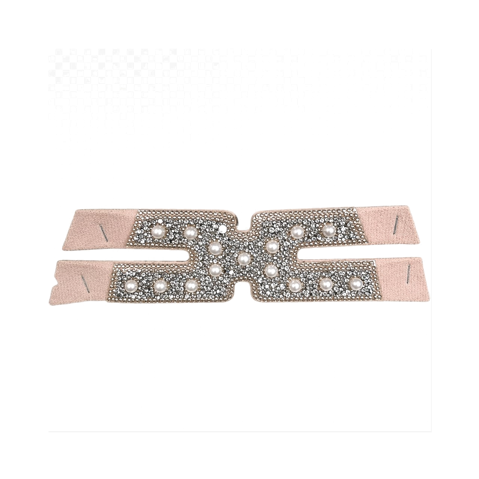 Pink pearl rhinestone elastic shoe upper