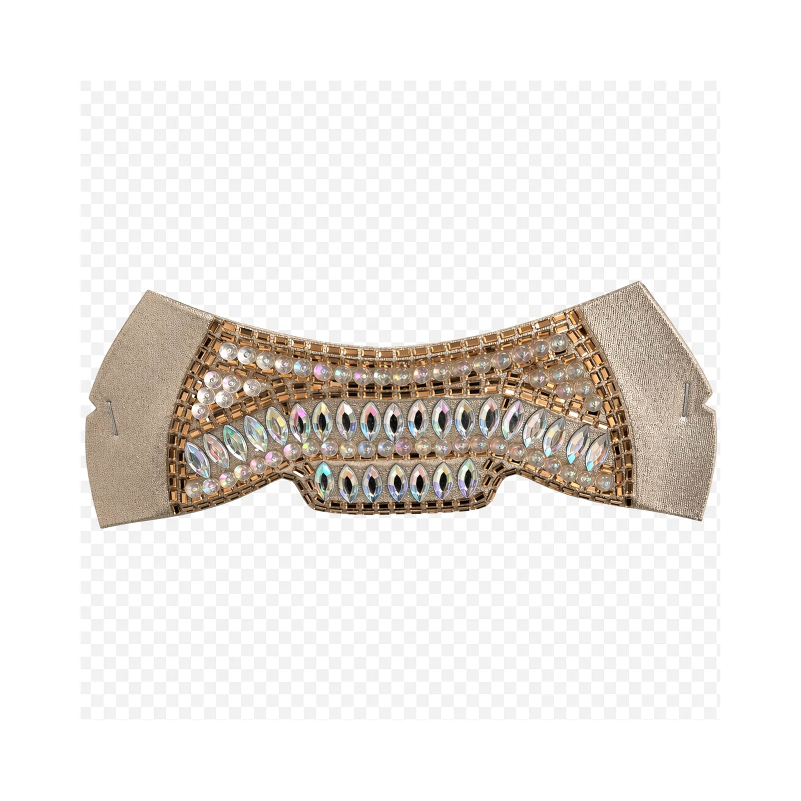 Gold rhinestone crystal band shoe upper