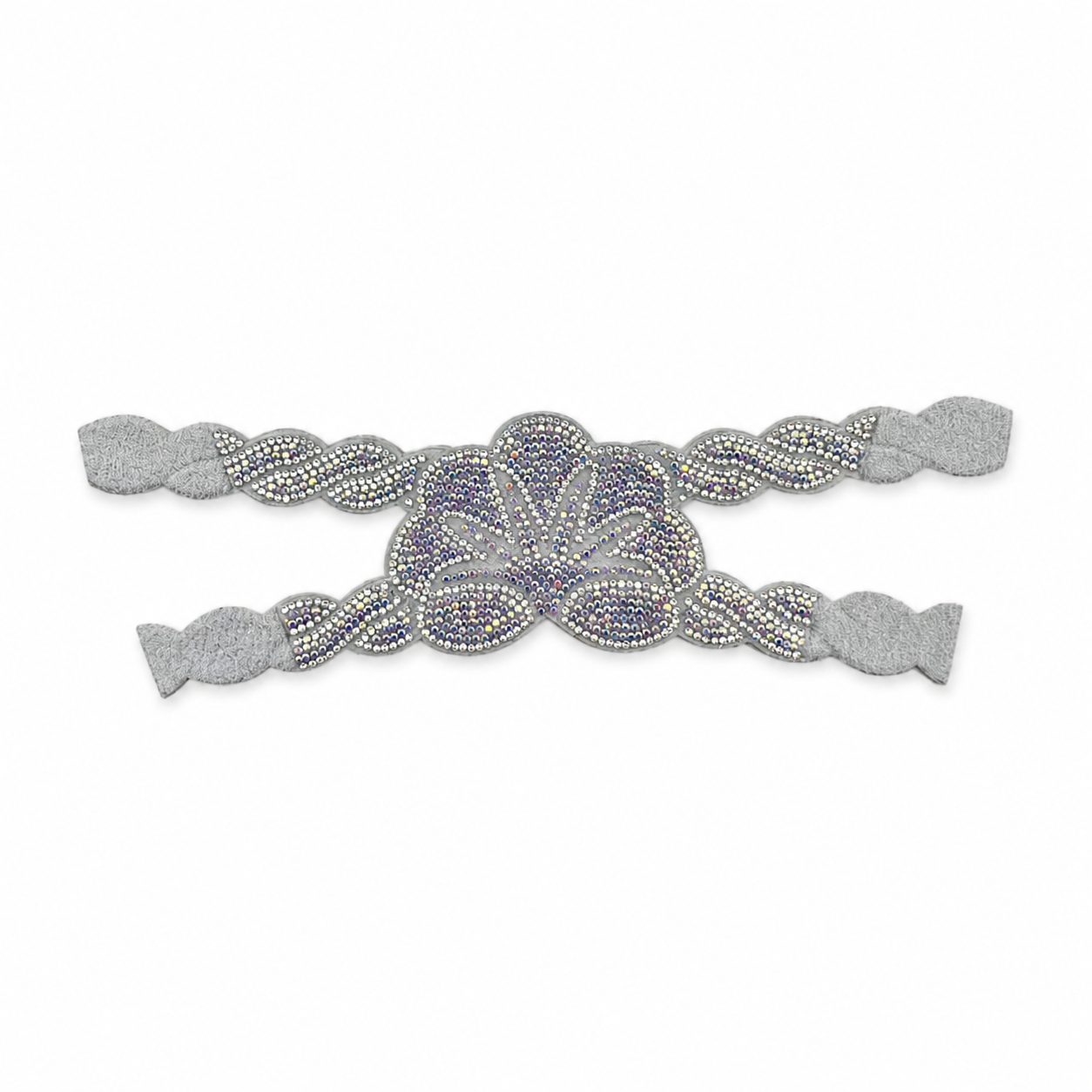 Grey rhinestone flower band shoe upper – 3 colors