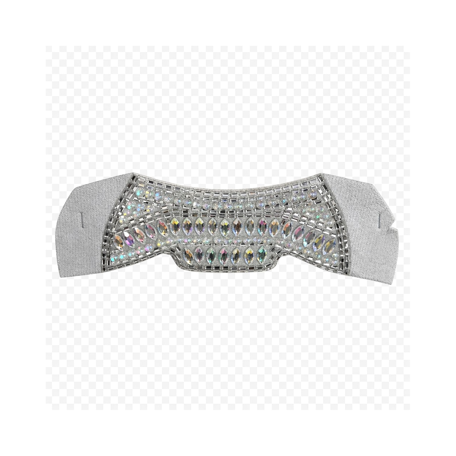 Silver wide band rhinestone shoe upper